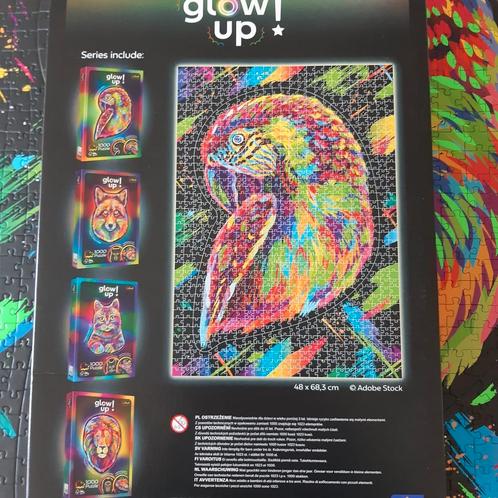 Mooie Glow up papegaai puzzel 1000 stukjes Trefl, Hobby en Vrije tijd, Denksport en Puzzels, Zo goed als nieuw, Legpuzzel, 500 t/m 1500 stukjes
