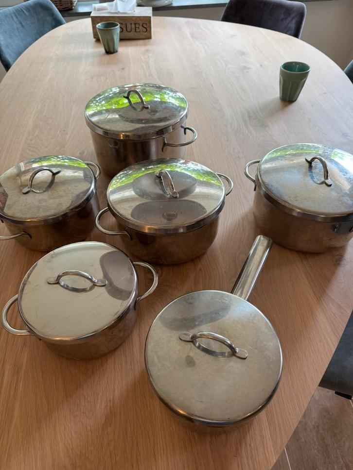 Pannenset Sigma, Huis en Inrichting, Keuken | Potten en Pannen, Gebruikt, Pannenset, Rvs, Ophalen of Verzenden