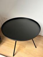 Zwarte ronde bijzettafel / salontafel, Minder dan 45 cm, Minder dan 55 cm, Metaal of Aluminium, Rond
