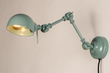 wandlamp groen of grijs bureau bed bank leeslamp industrieel beschikbaar voor biedingen