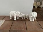 Set van 4 witte olifanten beelden, Ophalen of Verzenden, Zo goed als nieuw, Kunststof, Dierenbeeld