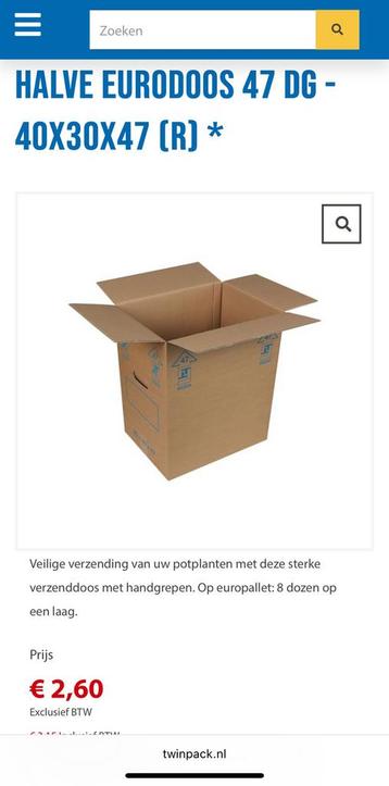 Pallet nieuwe kartonnen dozen / karton / verpakking 40x30x47 beschikbaar voor biedingen