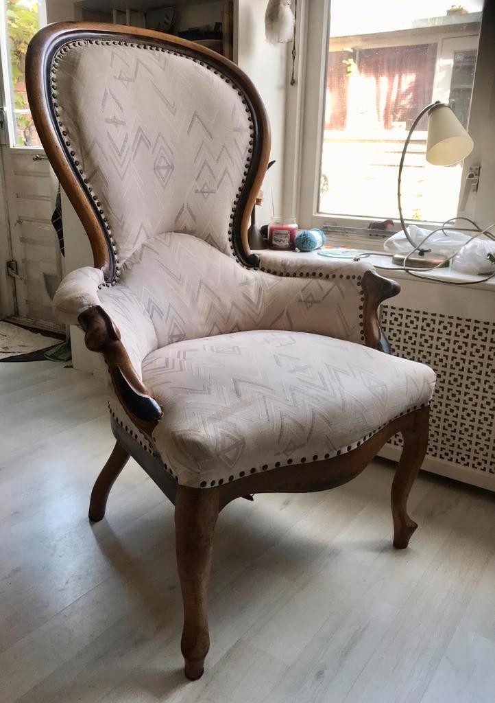 Brocante antieke grote stoel, Antiek en Kunst, Antiek | Meubels | Stoelen en Banken, Ophalen