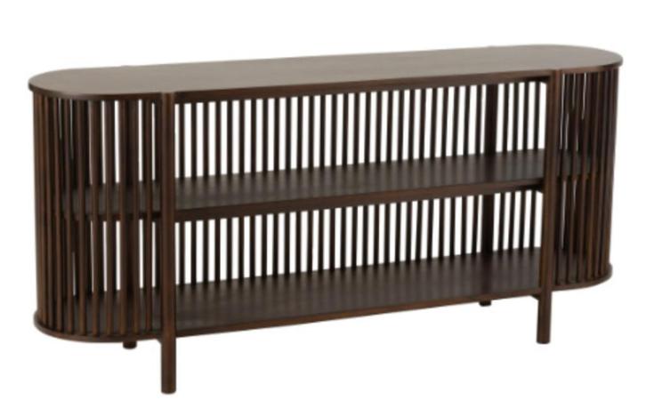 Console 2 planken mango hout donker bruin, Huis en Inrichting, Tafels | Sidetables, Nieuw, 25 tot 50 cm, 100 tot 150 cm, Ovaal
