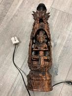 Balinese houten lampvoet met dikke fitting, Verzenden, Gebruikt