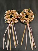 Vintage Kaarsenkransjes met Bloemen en Linten, Ophalen of Verzenden, Gebruikt