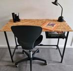Industrieel bureau + bureaustoel - Gratis!, Ophalen, Gebruikt, Bureau