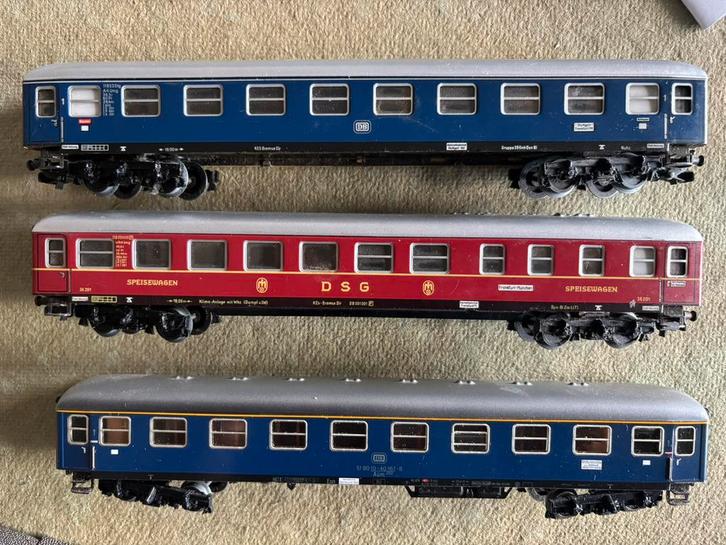 Marklin H0 3 personen rijtuigen. DB, Hobby en Vrije tijd, Modeltreinen | N-Spoor, Gebruikt, Wagon, Gelijkstroom, Arnold, Ophalen