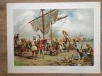 Zes oude schoolkaarten , onze beschavingsgeschiedenis, Antiek en Kunst, Antiek | Schoolplaten, Ophalen of Verzenden