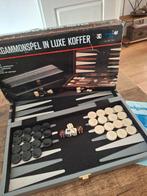 Backgammon  in grijze koffer, Ophalen of Verzenden, Zo goed als nieuw
