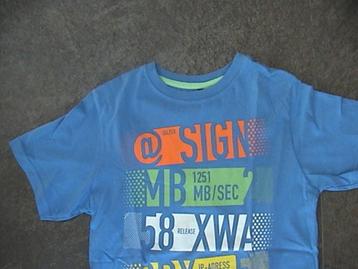 SCAMPS & BOYS URBAN STYLE blauw t-shirt + opdruk tekst 152  beschikbaar voor biedingen