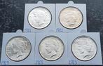 5 x peace Dollar in mooie kwaliteit., Postzegels en Munten, Ophalen of Verzenden, Noord-Amerika, Setje, Zilver