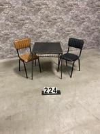 Industriële vintage tafel/bijzettafel nr224, Info@antiekgroothandel.com, Metaal of Aluminium, Vierkant, Zo goed als nieuw