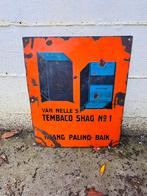 Zeldzaam emaille reclamebord van Nelle Tembaco Shag No1, Ophalen of Verzenden, Gebruikt