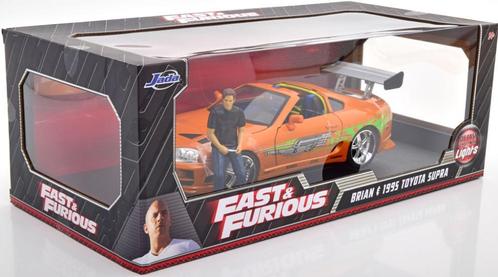 Fast & Furious Brian's Toyota Supra 1995 met verlichting!, Hobby en Vrije tijd, Modelauto's | 1:18, Nieuw, Auto, Overige merken