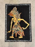 Wajang Kulit Java Indonesie schilderij op doek goud, Ophalen of Verzenden