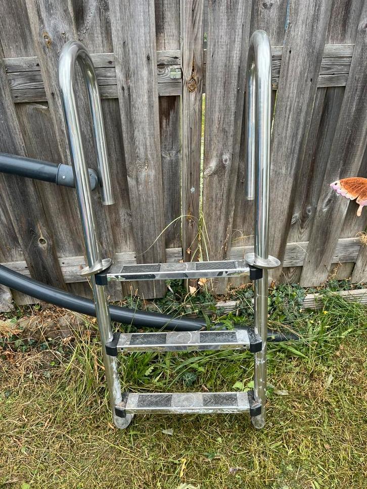 Aluminium zwembadtrap 3 tredes, Tuin en Terras, Zwembad-toebehoren, Zo goed als nieuw, Ophalen