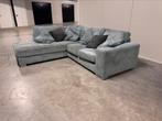 Hoekbank Ribstof Blauw Corduroy GRATIS BEZORGING, Huis en Inrichting, Banken | Bankstellen, Ophalen