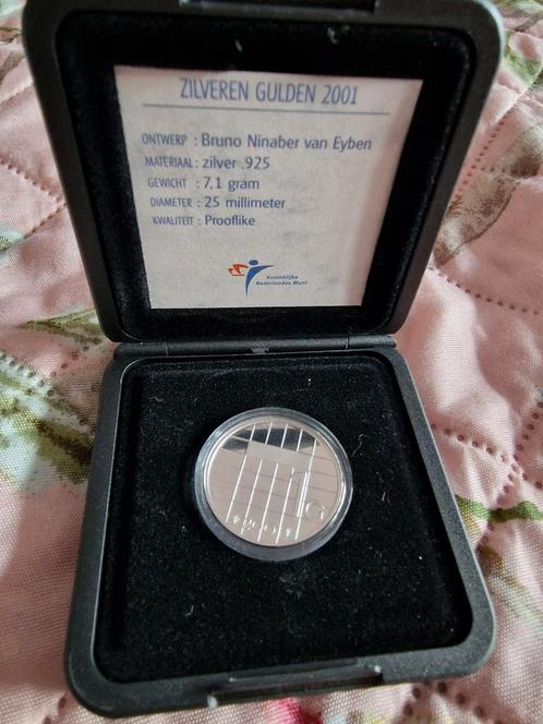 Zilveren guldens Beatrix 2001 Prooflike., Postzegels en Munten, Munten | Nederland, Setje, 1 gulden, Koningin Beatrix, Zilver
