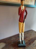 Vintage houten beeld Golfer, Antiek en Kunst, Ophalen of Verzenden