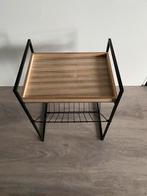 Bijzet tafeltje met opbergrek, Minder dan 45 cm, Minder dan 55 cm, Rond, Ophalen of Verzenden