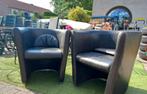 2 leolux fauteuils clubs, Huis en Inrichting, Ophalen, Zo goed als nieuw, Zwart, Leer