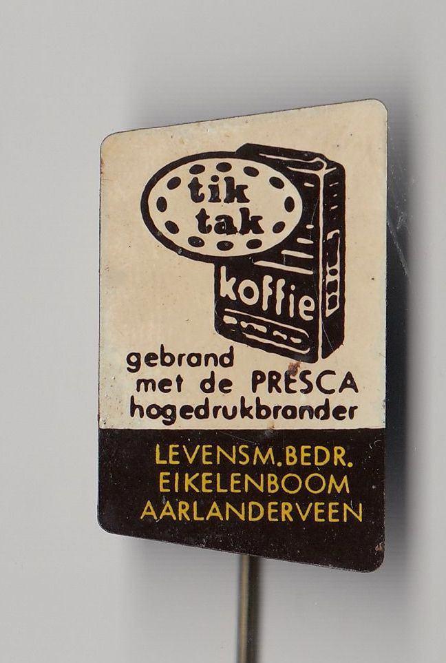 TikTak Koffie Eikelenboom Aarlanderveen speldje, Verzamelen, Speldjes, Pins en Buttons, Gebruikt, Speldje of Pin, Overige onderwerpen