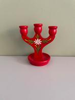 Zweedse kandelaar, Huis en Inrichting, Gebruikt, Ophalen of Verzenden, Rood, Hout
