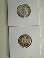 Setje kwartje 1893 met en zonder punt, Setje, Zilver, 25 cent, Ophalen of Verzenden