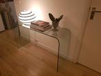 Gebogen glas glazen sidetable tafel vintage design, Ophalen, Gebruikt, 100 tot 150 cm, Glas