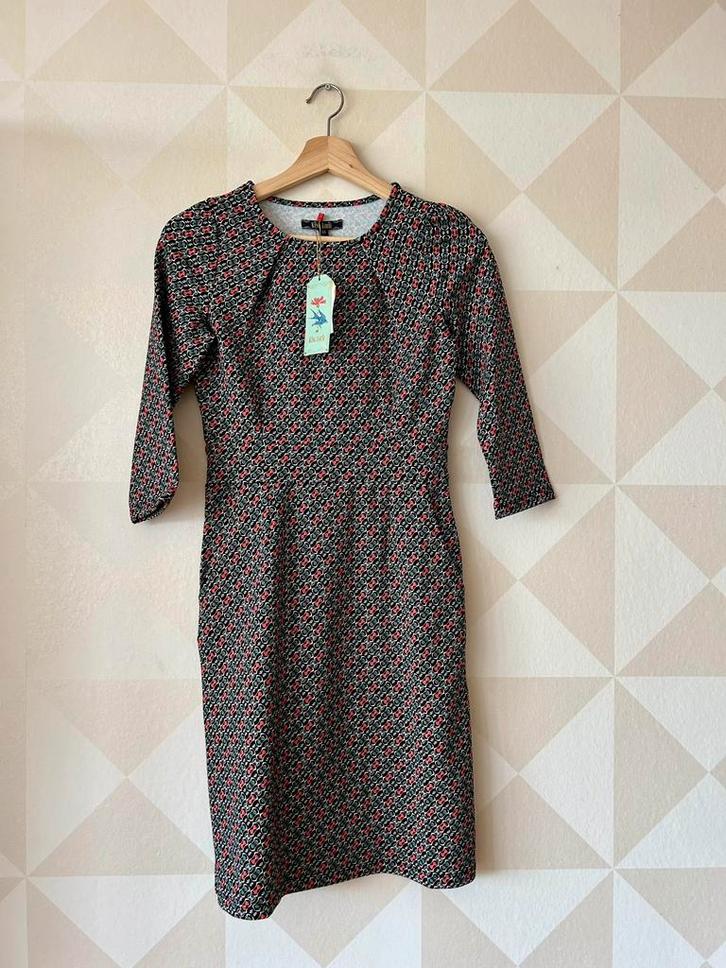 King Louie Mona Dress jurk zwart XS/34 NIEUW, Kleding | Dames, Jurken, Nieuw, Maat 36 (S), Zwart, Boven de knie, Ophalen of Verzenden