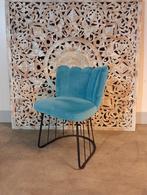 Nieuwe eetkamerstoel schelp model light blue velvet nu €50ps, Huis en Inrichting, Stoelen, Ophalen, Blauw, ., Industrieel landelijk koloniaal boheems barok brocante