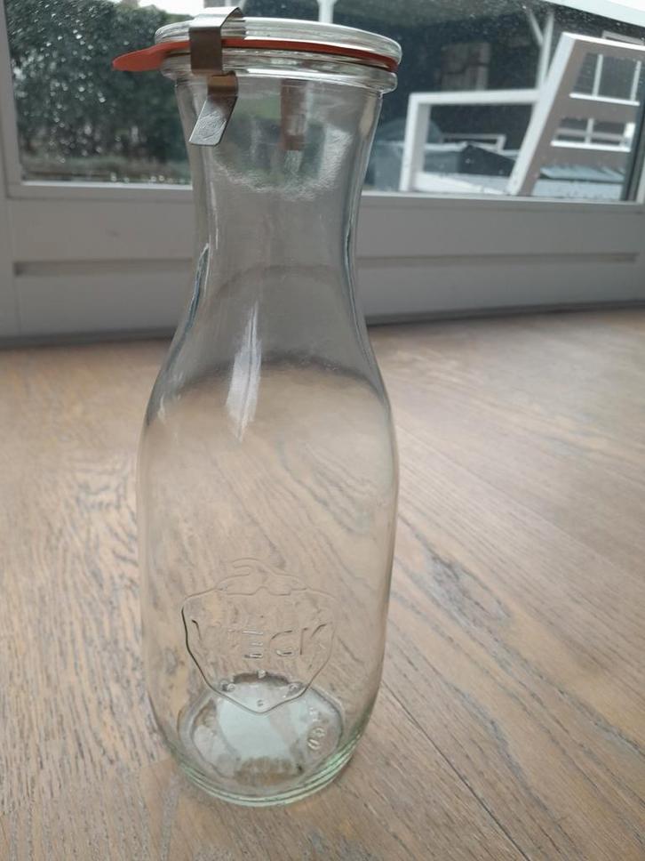 Glazen Fles 1 Liter - Afsluitbaar, Huis en Inrichting, Woonaccessoires | Vazen, Ophalen of Verzenden
