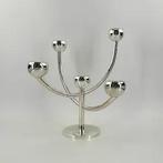 Sputnik bijenkorf kandelaar chrome kaarsenhouder design, Ophalen of Verzenden, Gebruikt, Metaal, Minder dan 25 cm