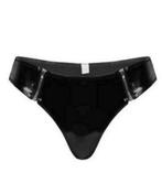 Mooie leerlook slip met ritsen, tm 3XL, Verzenden, Zwart, Slip