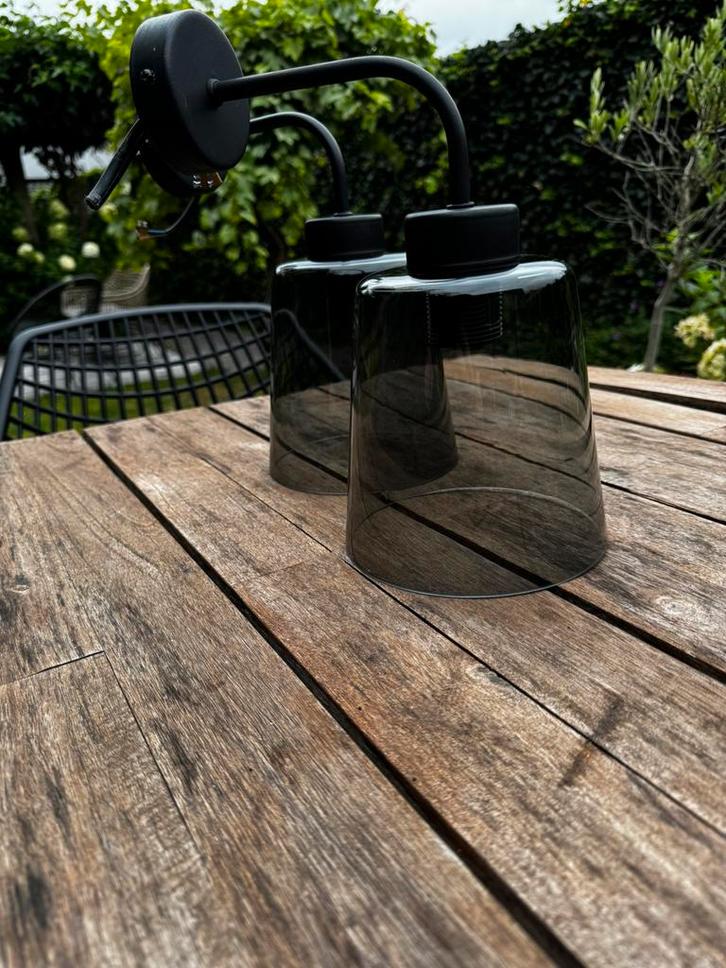 Wandlamp Vintage Modern met Fumé-glas – Zo goed als nieuw, Huis en Inrichting, Lampen | Wandlampen, Zo goed als nieuw, Glas, Ophalen