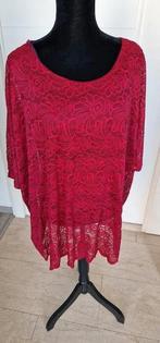 60)Te koop nieuw bordeaux rode kant tuniek 1maat ongv.46/50, Blouse of Tuniek, Nieuw, Ophalen of Verzenden, Rood