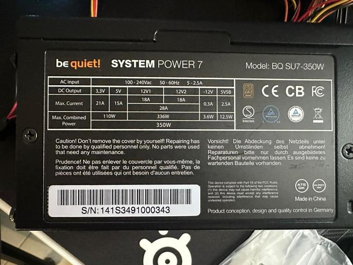 be quiet! SYSTEM POWER 7 - 350W PSU, Computers en Software, Interne voedingen, Zo goed als nieuw, Ophalen of Verzenden