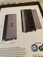 Te koop   Pro Keter Opbergkast met schappen zwart en grijs, Ophalen, Kunststof, Met deur(en), Balkon kast