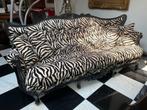 Barok bankstel + bijpassende stoelen  zebra-tijger stof, Huis en Inrichting, Banken | Sofa's en Chaises Longues, Stof, 75 tot 100 cm