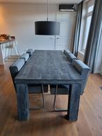 Tafel antraciet grijs hout 240 x 100 x 78,5, Ophalen, Gebruikt, 6 tot 8 stoelen