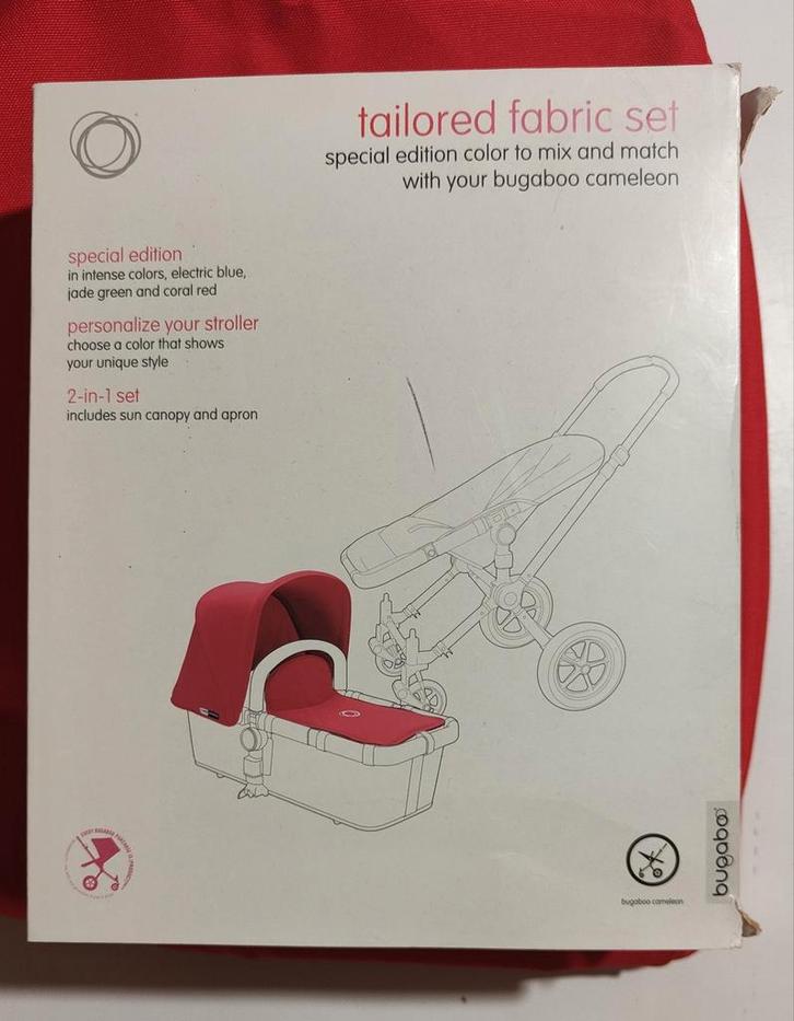 Bugaboo Cameleon 3 Bekledingsset Koraalrood, Kinderen en Baby's, Kinderwagens en Combinaties, Zo goed als nieuw, Kinderwagen, Bugaboo