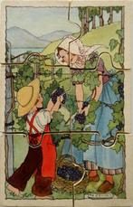 houten puzzel, ansichtkaart Druivenpluk, door Rie Cramer, Ophalen of Verzenden