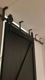 Loftdeur Steigerhout Zwart, 215 cm of meer, Binnendeur, Zo goed als nieuw, Schuifdeur