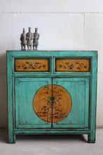Kleurrijk Dressoir Origineel Beschilderd Kastje Kast Oosters, 1 of 2 laden, Nieuw, Minder dan 100 cm, 25 tot 50 cm