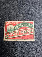 Luciferetiket - Steamship Safety Match Made in Holland, Ophalen of Verzenden