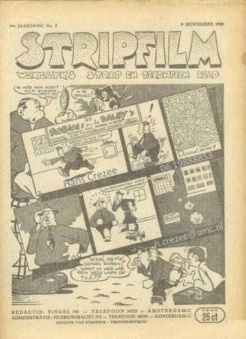 gezocht weekblad tijdschrift Stripfilm nr 3 9 november 1945