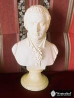 Gesigneerd componist buste Mozart borstbeeld op onyx steen, Ophalen of Verzenden, Gebruikt, Mens