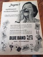 Advertentie van Blue Band margarine suikerzakjes 1958, Verzamelen, Merken en Reclamevoorwerpen, Overige typen, Gebruikt, Ophalen of Verzenden