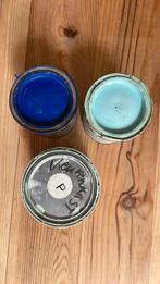 Blauwe verf blikken, aflakverf, Doe-het-zelf en Verbouw, Verf, Beits en Lak, Ophalen, Gebruikt, Blauw